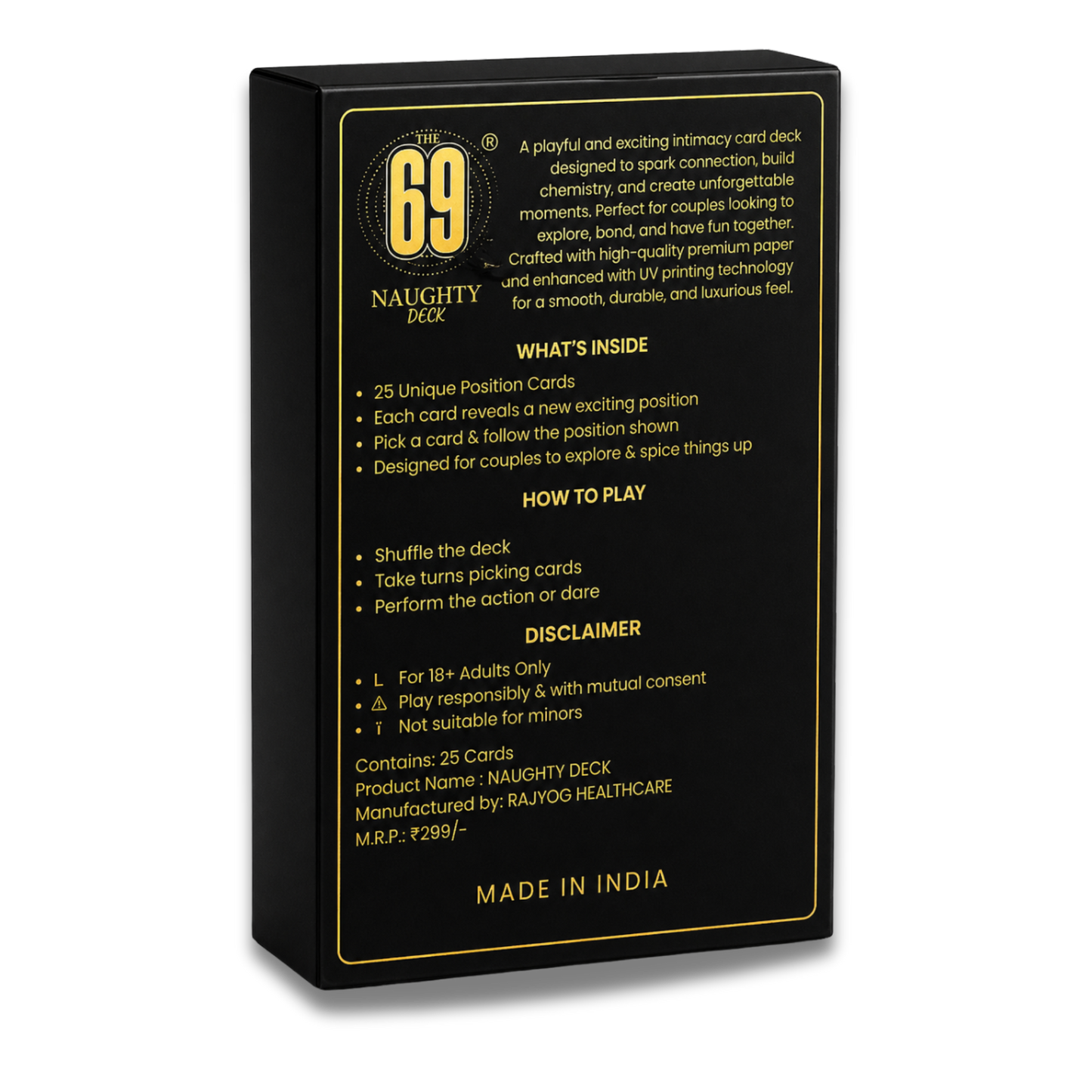69 Naughty Deck – Fun Couple Card Game | 25 Creative Cards for Interactive Game Nights