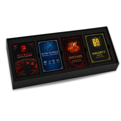 69 Ultimate Intimacy Collection | 4 Deck Combo Pack for Couples (25 Cards Each)
