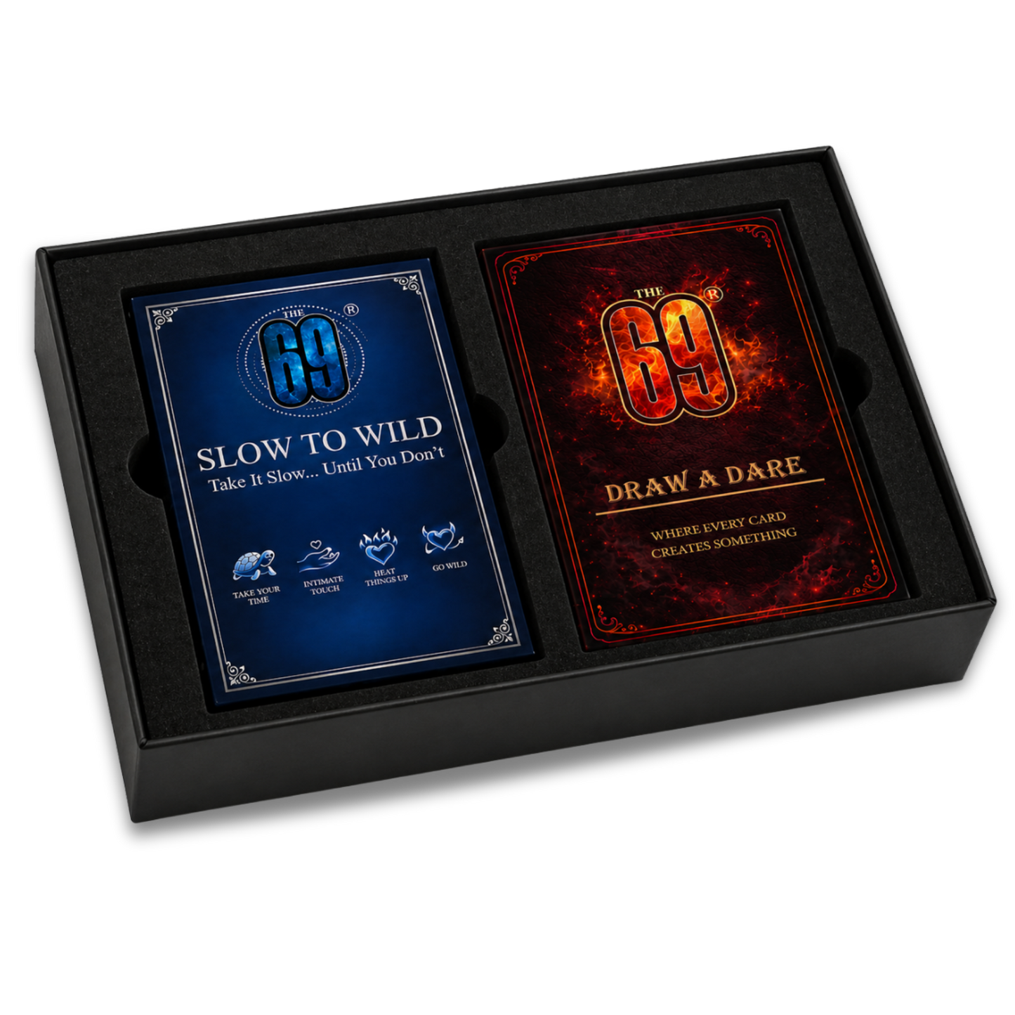69 Dare to Go Wild Combo | Draw A Dare + Slow to Wild (2 Deck Couple Card Game Set)