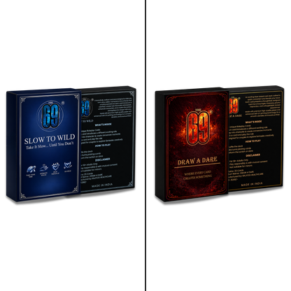 69 Dare to Go Wild Combo | Draw A Dare + Slow to Wild (2 Deck Couple Card Game Set)