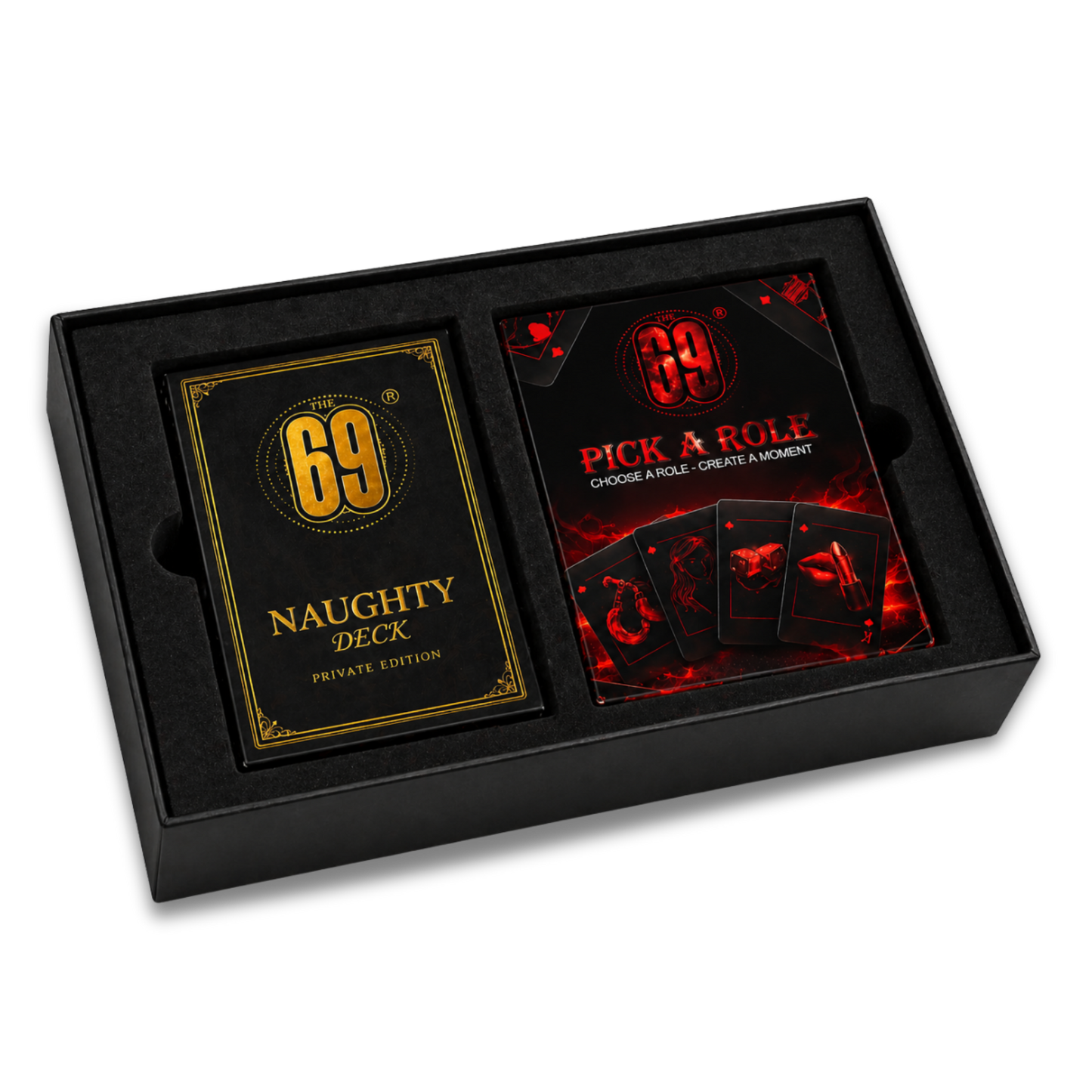 69 Naughty Roleplay Combo | Naughty Deck + Pick A Role (2 Deck Couple Card Game Set)
