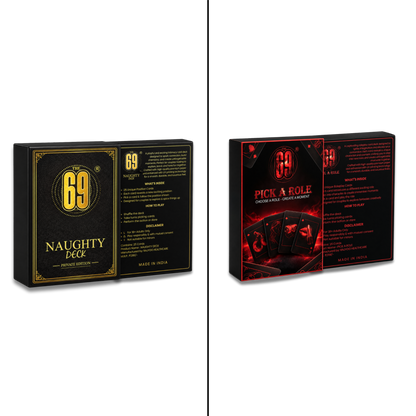 69 Naughty Roleplay Combo | Naughty Deck + Pick A Role (2 Deck Couple Card Game Set)
