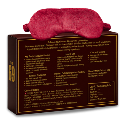 69 Luxury Velvet Blindfold – Premium Soft Eye Mask | Adjustable Comfort Fit