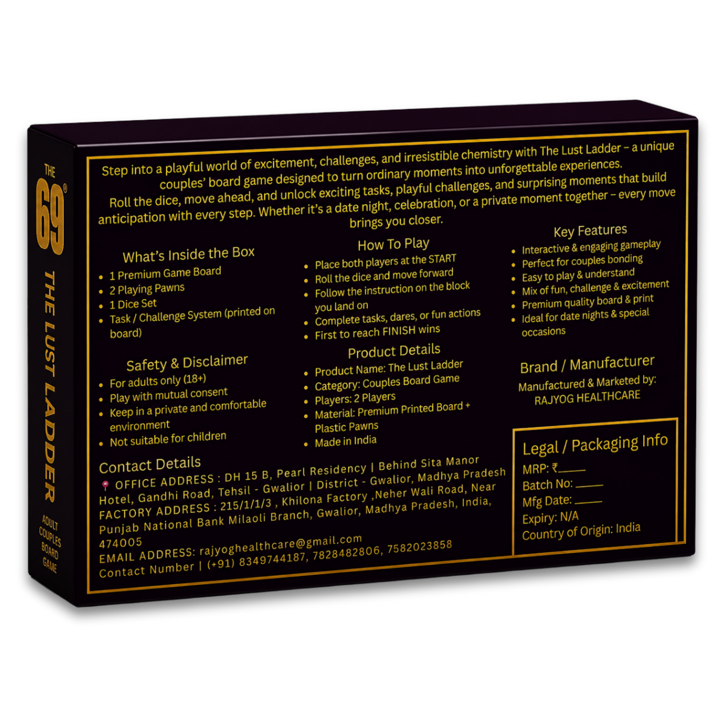 The Lust Ladder – Couple Board Game | Interactive Challenge Game for Fun Game Nights