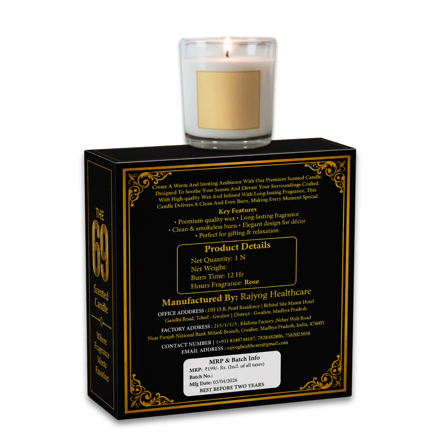 69 Scented Candle – Premium Fragrance Candle | Long Lasting Aroma for Relaxation