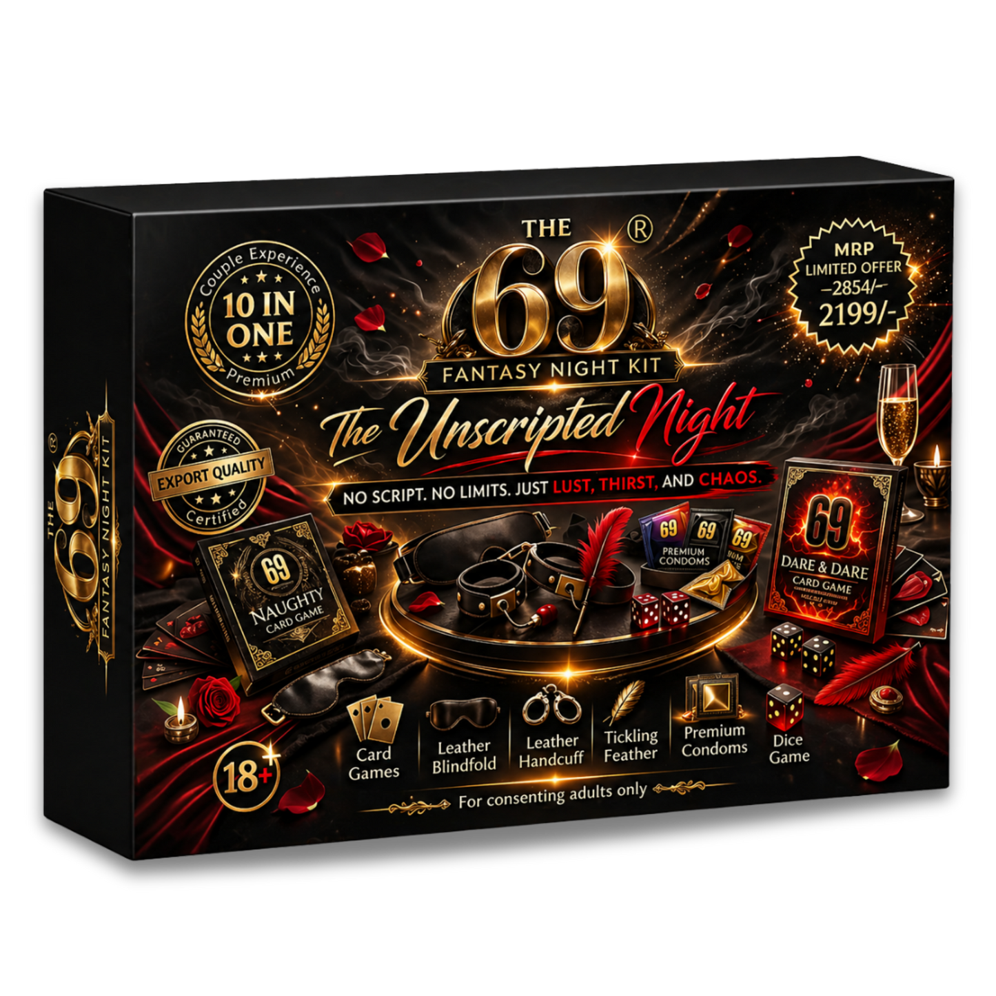 69 The Unscripted Night Kit | 10-in-1 Premium Couple Intimacy & Game Experience Kit